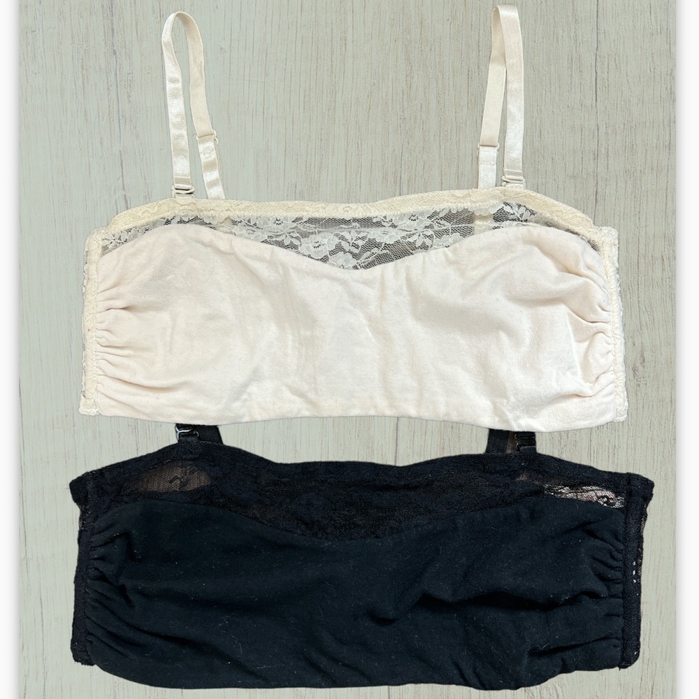 TULLETTE black and beige bralette 2 item bundle